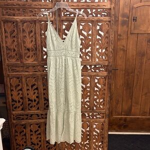 Sage Green Eyelet Maxi Dress